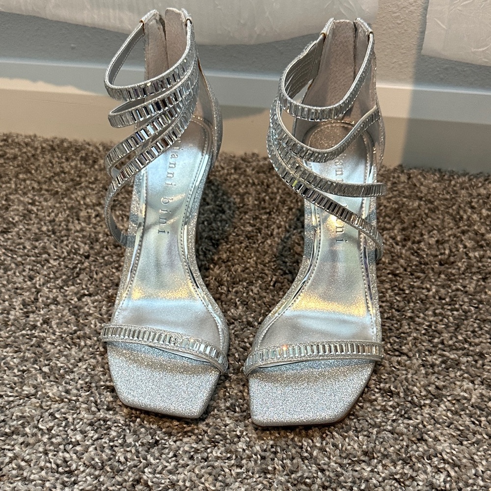 Gianni Bini Silver Strappy Heels